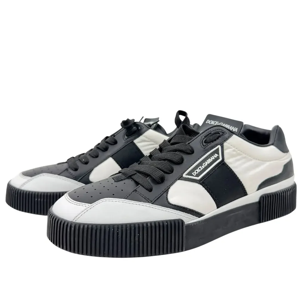 Dolce & Gabbana Miami Leather Low Top Sneakers Black Size 10 - Picture 3 of 10